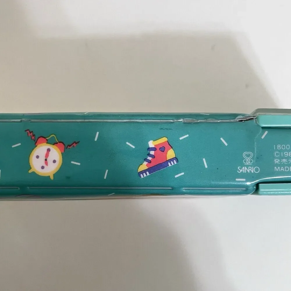 Vintage Sanrio Bear Padded Multi-Function Pencil Case Pop-Open Compartments 1990